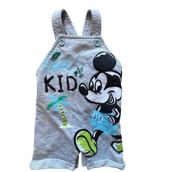 Disney Other - Disney Baby Boy Mickey Mouse Short Overalls/ Rompers Snap Closure 0-3 Months